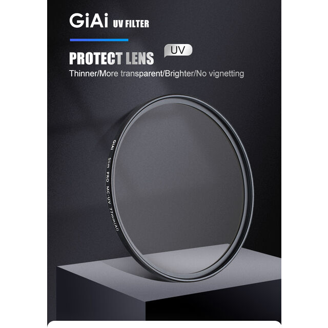 GiAi Filtre d'objectif de caméra universel en verre UV MC élevé - Couvercle d'objectif avec fonction d'éclairage