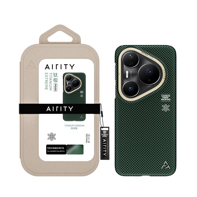 Bestseller NEU Extreme Titanium Veridian Aramidfaser Kevlar High Toughness Handyhülle mit Peek Rahmen für Huawei Pura80 Pro for sale at factory direct price