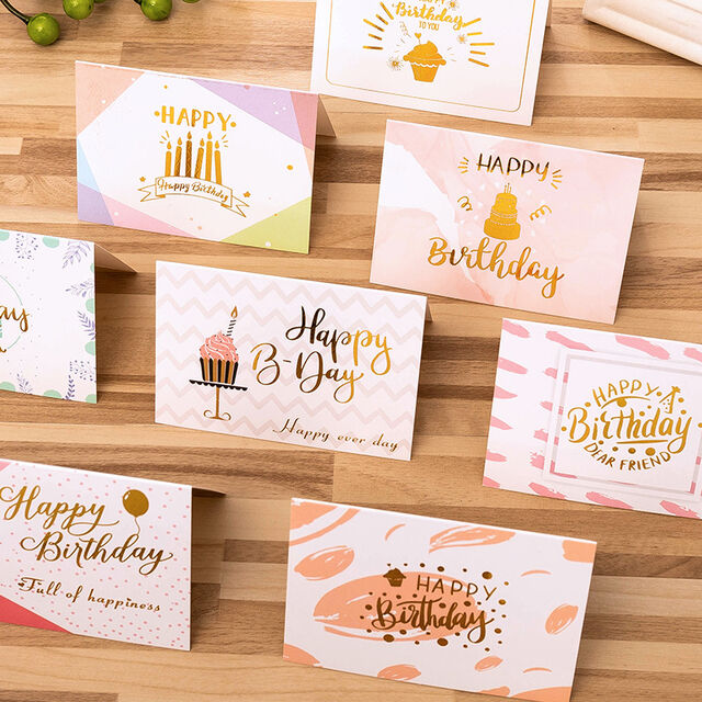 Carte de vœux vintage estampée à la feuille d'aluminium, carte d'anniversaire polyvalente pour fleuriste, boulangerie, accessoire cadeau, mini carte de message for sale at factory direct price