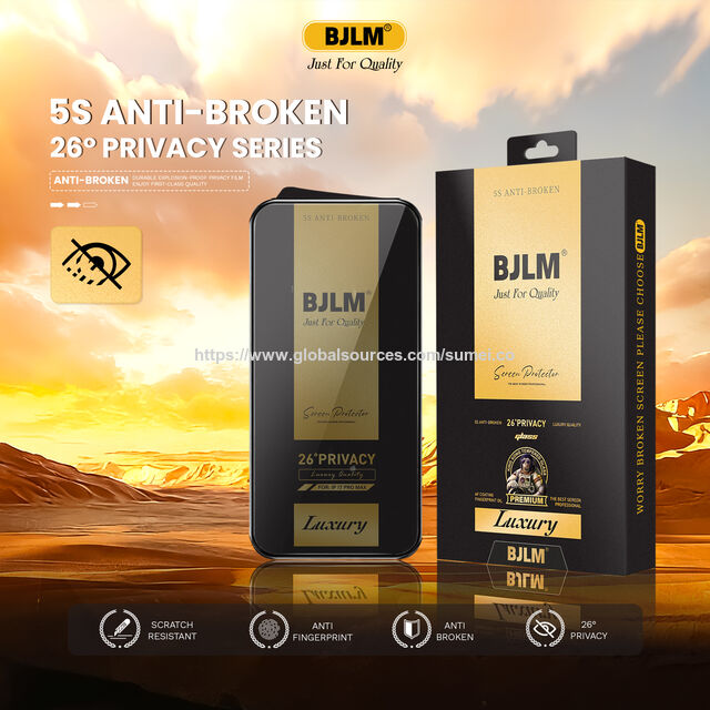 Protector de pantalla de vidrio templado de privacidad 5S de lujo de alta gama al por mayor para iPhone 14 promax, precio de fábrica anti-rotura