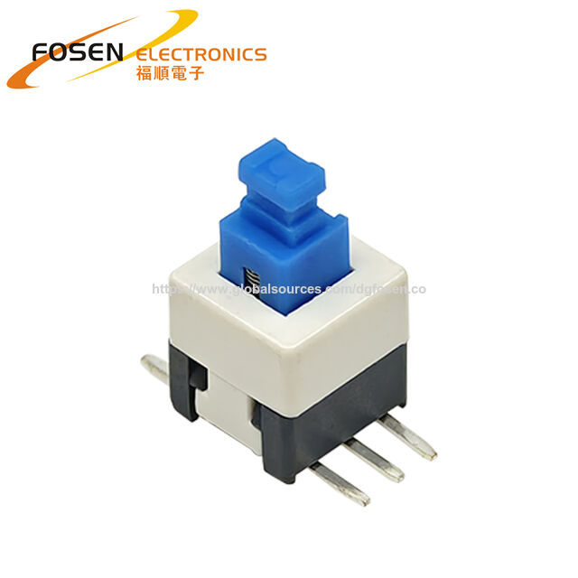 6-poliger SMT SMD Schlüsselschalter 8*8MM Selbstverriegelnde Montage Zwei Reihen Blaue Drucktastenschalter Flachkopf-Mikroschalter for sale at factory direct price