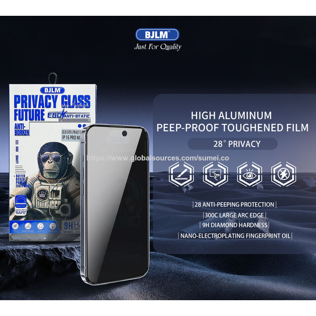 Protector de pantalla de privacidad King Kong 300c de vidrio templado al por mayor para iPhone 17, precio de fábrica