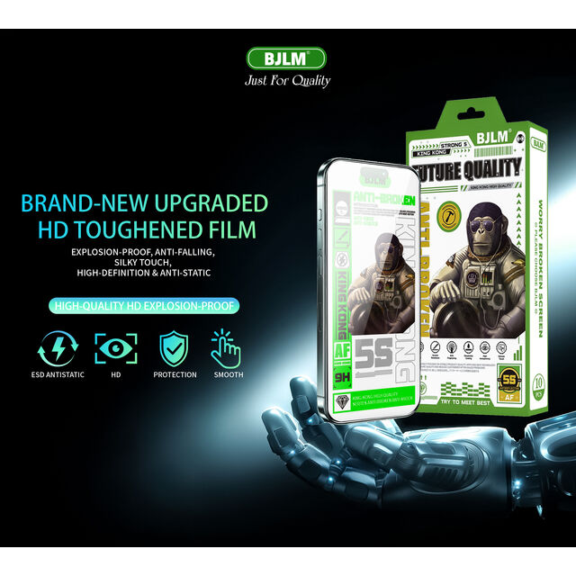 Venta al por mayor directa de fábrica de vidrio templado King Kong de alta gama para el modelo iPhone 16, protector de pantalla anti-rotura