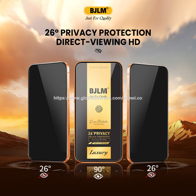 Protector de pantalla de vidrio templado de privacidad 5S de lujo de alta gama al por mayor para Samsung S26 Ultra, anti-rotura, desbloqueo de huellas dactilares