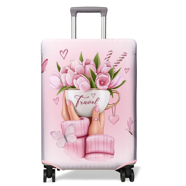 Capa Premium para Mala de Viagem com Estampa de Flores | Protetor Elástico para Mala com Capas para Rodas | Serve em Malas de 18-32 Polegadas (P/M/G/GG) for sale at factory direct price