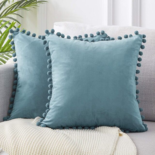 Funda de Cojín Boho Texturizado con Borlas y Pompones - Funda de Almohada Decorativa (Calidad Exportación)
