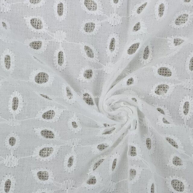 Tissu de coton à broder œillet, tissu de coton œillet for sale at factory direct price