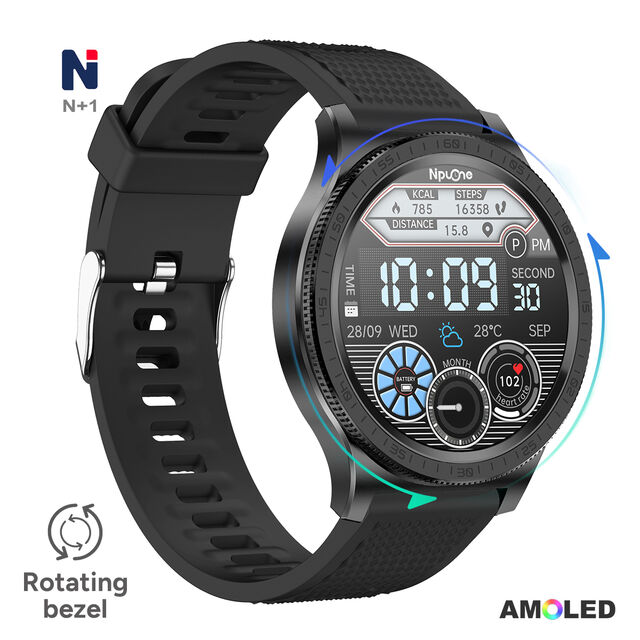 Spot goods Alarm Clock NMD03 Rotating bezel Smart Watch AMOLED Screen reloj intenigente GPS for apple for sale at factory direct price