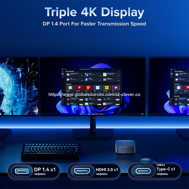 Mini PC Bertenaga ODM Ukuran Kecil Prosesor AMD 16GB RAM 512GB ROM untuk Kantor, Rapat Online, Hiburan Rumah, Pendidikan