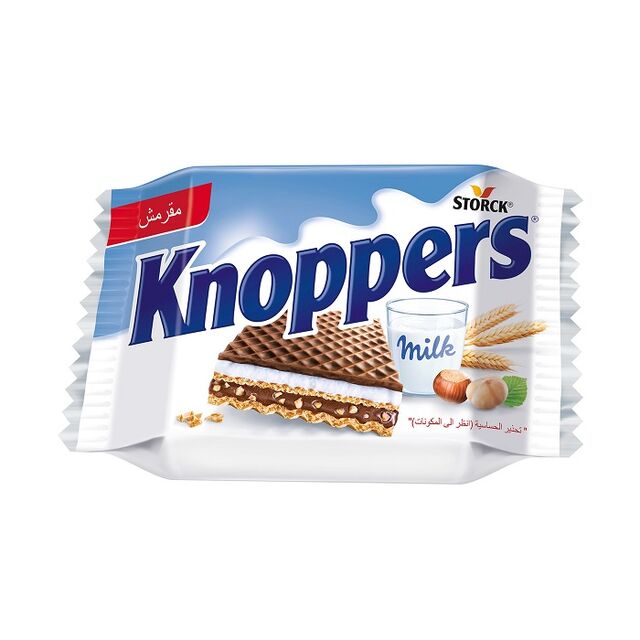 Knoppers Barre Biscuit Croustillante Gaufrette Crème au Lait Noisette Chocolat Noir de Haute Qualité