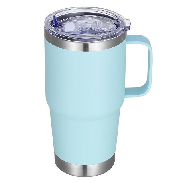 20 oz Stainless Steel Tumbler with Handle Metal Insulated Coffee Travel Mug with Handle Double Wall Tumbler Cup with Lid and Straw for sale at factory direct price