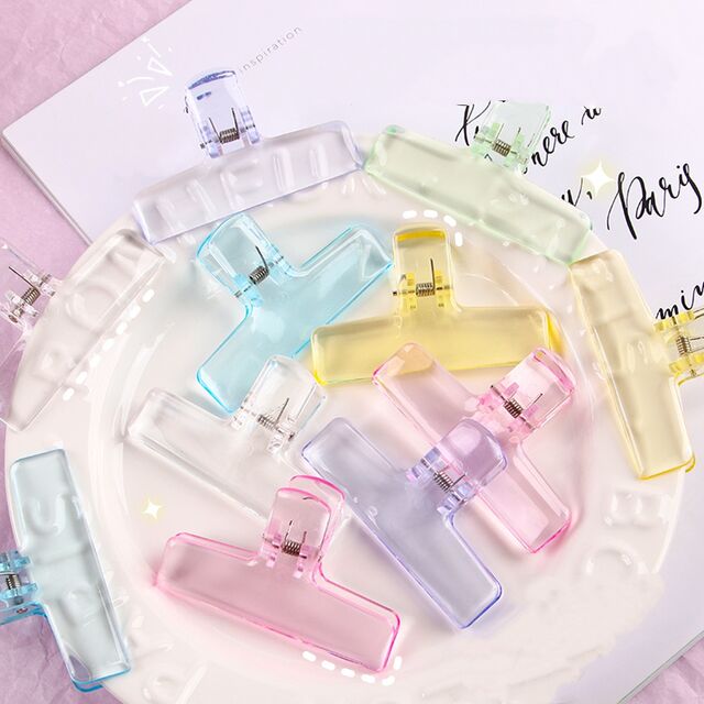 Clip Alex Transparente al por mayor, Clip para Estudiante Ins Lindo Jelly Clip, Almacenamiento de Papel, Clip de Cola Larga for sale at factory direct price