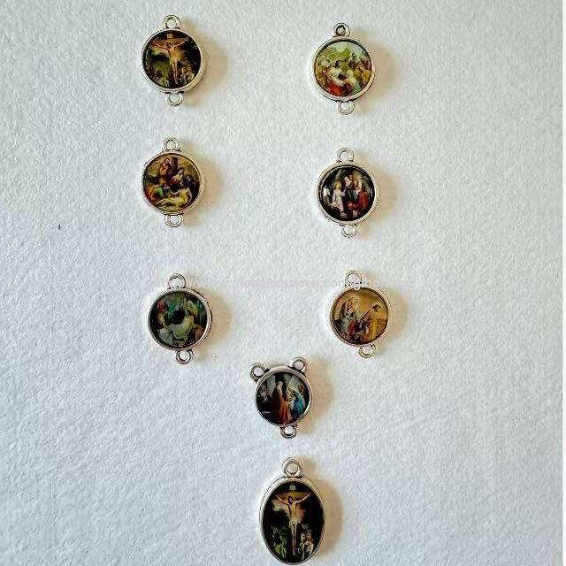 Médailles des Sept Douleurs de Marie et Marque-page avec Instructions | Perles pour Chaplet DIY de la Mère des Douleurs Rosaire | Cadeaux Catholiques for sale at factory direct price