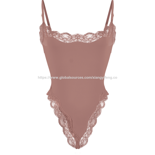 Shapewear Bodysuit mit Spitzenbesatz & engem Träger-Jumpsuit - OEM/ODM Hersteller for sale at factory direct price