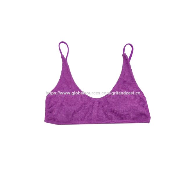 ODM/OEM Best Sale Women's Pucker Fabric Bikini Set with Removable Cups, Custom Colors Available for sale at factory direct price