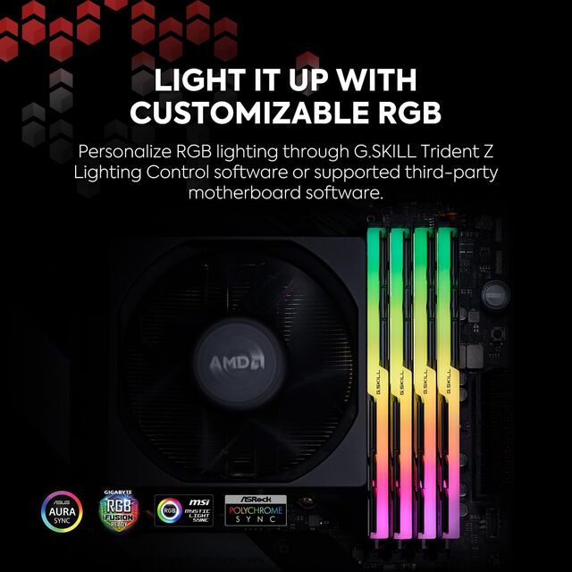 DDR5 RGB Enthusiast Gaming RAM 16GB 6000MHz Low Latency Aluminum Heatsink with Sync Lighting Modules