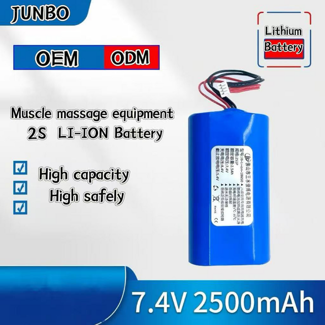 Equipamento de massagem muscular Bateria 2S LI-ION / Pacote de bateria Li-ion 18650-2500MAH 11.1V