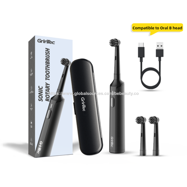 Brosse à Dents Électrique Sonique Rotative Personnalisée avec Logo en Gros, Brosse à Dents Sonique Intelligente Rechargeable par USB avec 2 Têtes de Brosse for sale at factory direct price