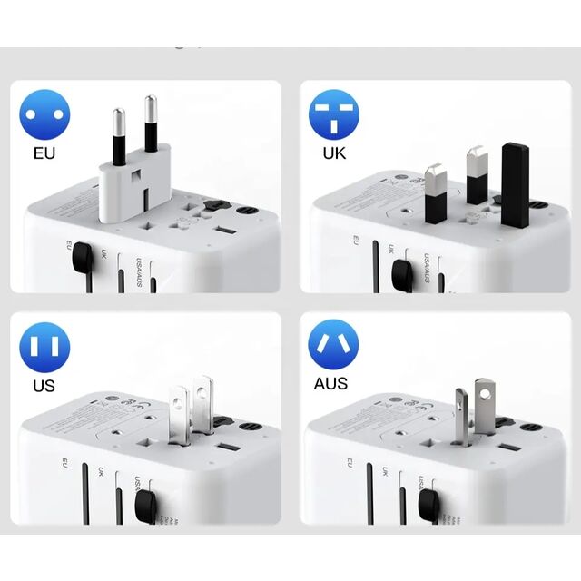Adaptateur de Voyage Universel Compact avec Charge Rapide PD, Câble Rétractable Type-C, Chargeur USB Multi-Ports for sale at factory direct price