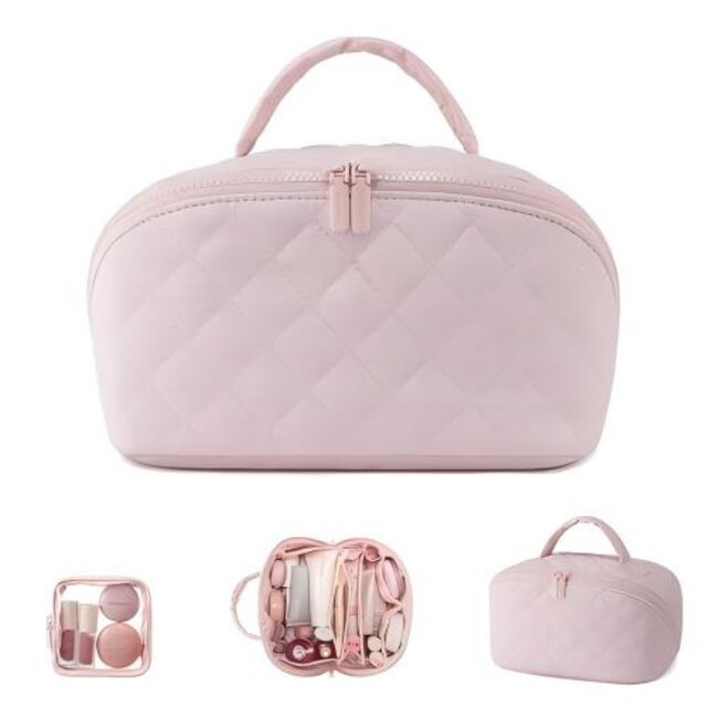 china travel makeup cosmetic bag large capacity supplier ASkinds Large-Capacity Bag, Multifunctional Storage PU Leather Makeup Bag with Dividers And Brushes Slots For Skincare Cosmetics Toiletries Sundries(Pink) : Beauty & Personal Care China Large Cosmetic Bag, Large