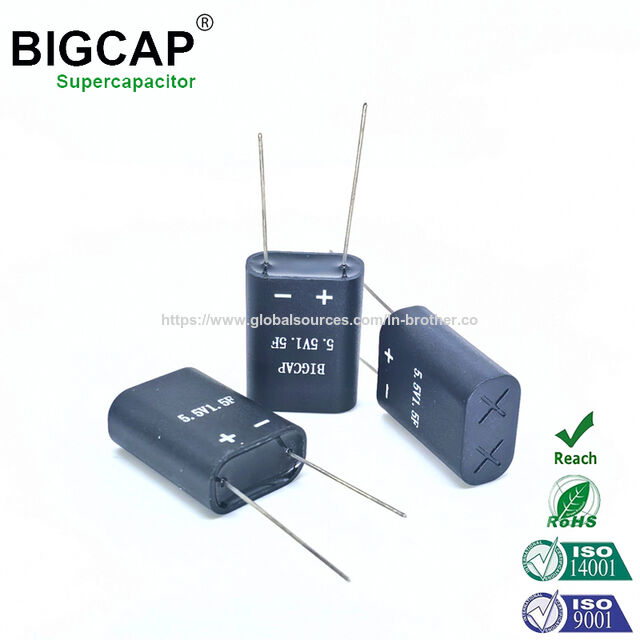 Superkapasitor Gabungan Silinder Bigcap Segel Farad 5.5V-1.5F