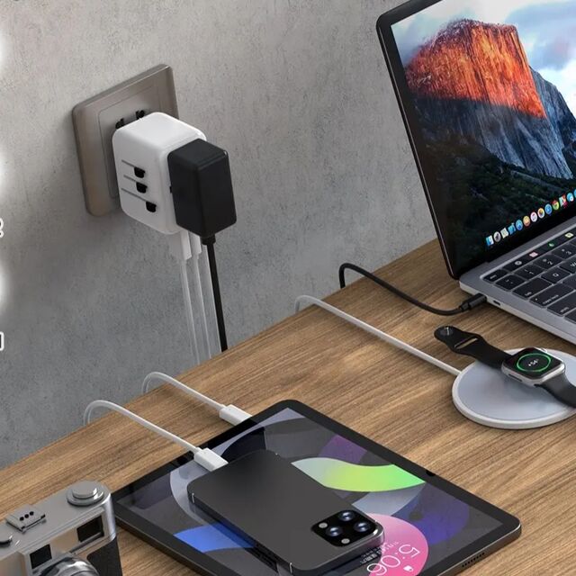 Chargeur de Voyage PD Haute Vitesse avec Câble Rétractable Type-C, Adaptateur Multi-Prises, Station de Charge USB pour Ordinateurs Portables et Téléphones for sale at factory direct price