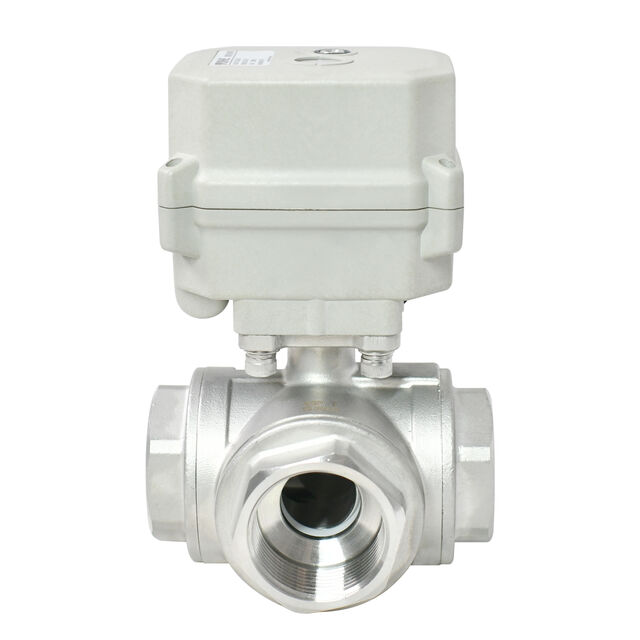 TONHE DN32 1 1/4" AC110-230V 3-Wege-Kugelhahn aus Edelstahl 304, elektrisch motorisiert