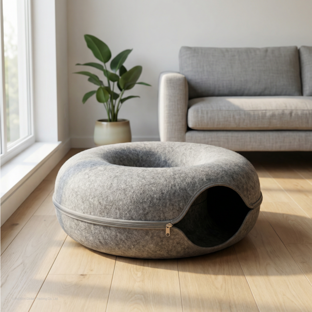 Cama Túnel Duradera de Fieltro Gris para Gatos, para Juego Interactivo for sale at factory direct price