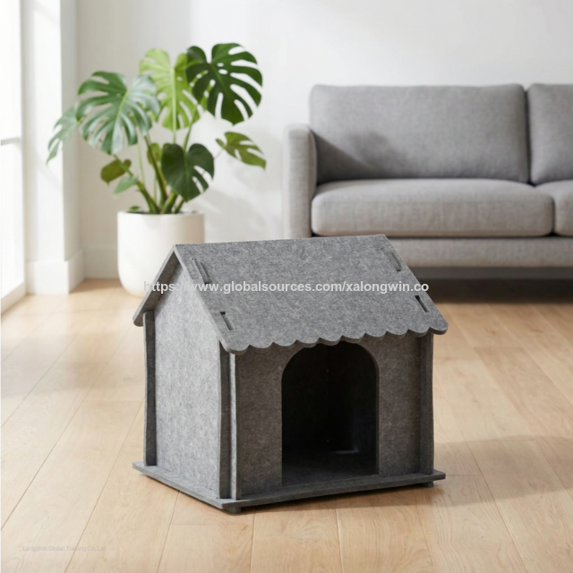 Casa Moderna para Gatos de Fieltro con Diseño Ondulado - Cueva Interconectada DIY para Mascotas, Refugio Interior Transpirable y Acogedor para Gatos y Perros Pequeños for sale at factory direct price