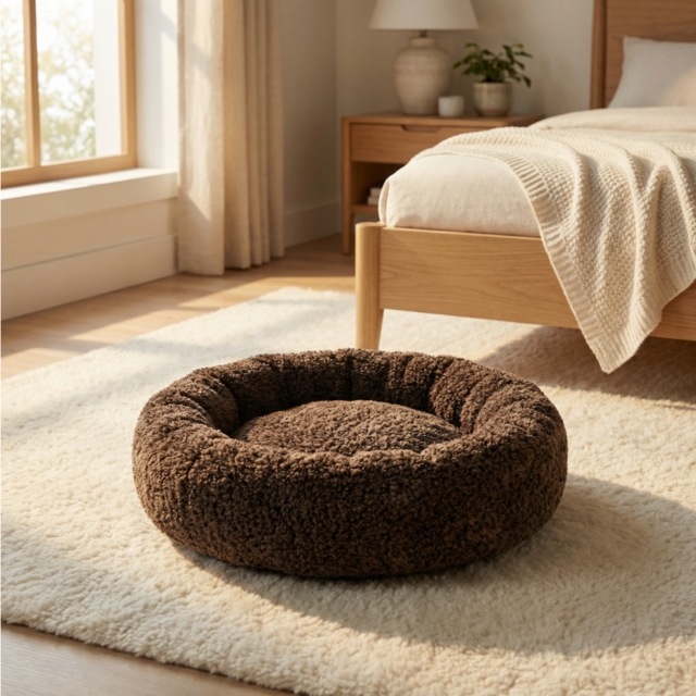 Cama Ultra Suave para Gatos en Forma de Donut con Autocalentamiento para Sueño Profundo y Alivio de la Ansiedad for sale at factory direct price