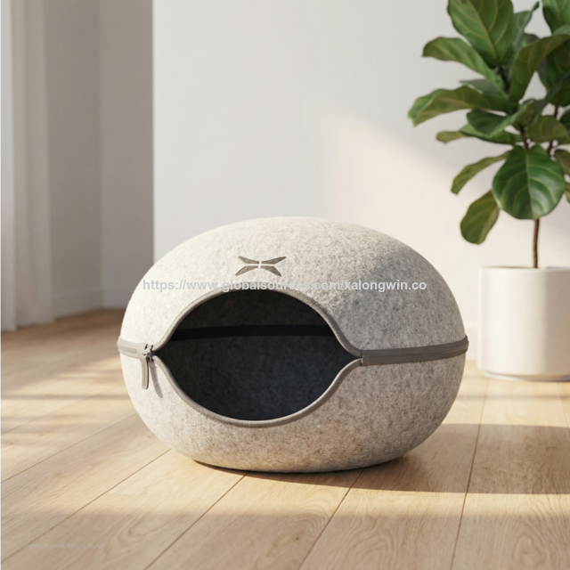 Casa Minimalista Moderna para Gatos de Fieltro - Esquema de Colores Gris y Blanco, Elegante y Versátil, Crea un Espacio Exclusivo para Mascotas for sale at factory direct price