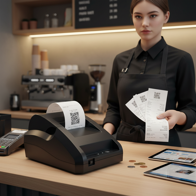 58mm Heißverkauf Thermodrucker POS für Einzelhandel, Kleine Desktop-Rechnungsdruckmaschine mit drahtlosem Bluetooth
