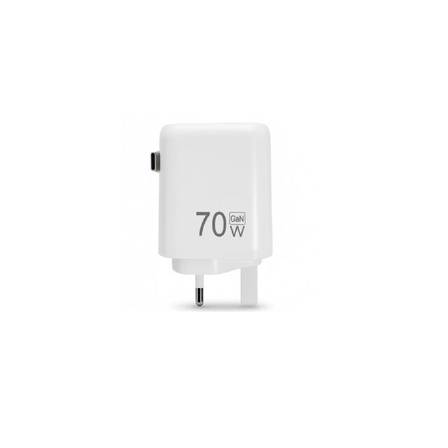 Universelles 70W PD PPS Schnellladegerät mit Smart-LED-Anzeige und einziehbarem Kabel (UK/US/EU/AU-Stecker)