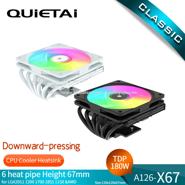 QUIETAI A126-X67 6 tubos de calor, altura 67mm para LGA2011, 1200, 1700, 1851, 115X y AMD for sale at factory direct price