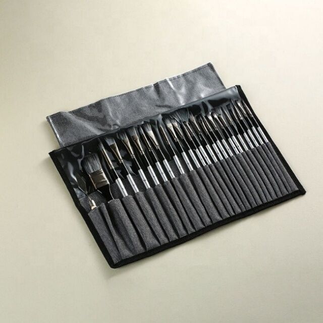 Set de Pinceles de Artista Personalizado para Principiantes, Pinceles Acrílicos con Estuche Negro for sale at factory direct price