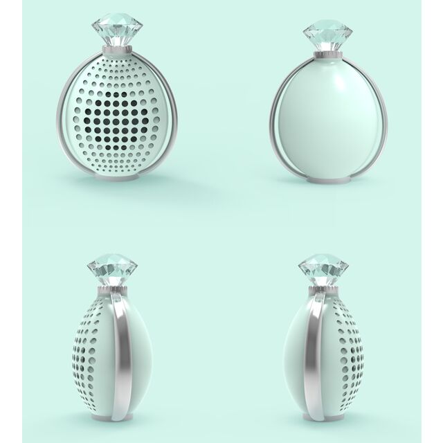 مكبر صوت بلوتوث صغير بتصميم زجاجة عطر، تشطيب لامع، حجم مدمج وصوت كامل النطاق بشكل مدهش for sale at factory direct price