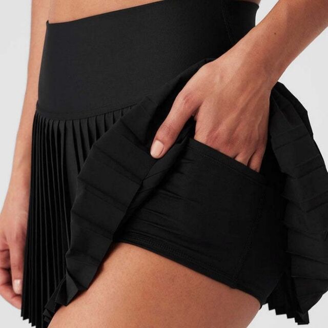 Custom Women Soft Nylon Exercise 2 Pcs Yoga Tennis Skirts Apparel High Waisted Workout Shorts Skirts with Pockets for sale at factory direct price