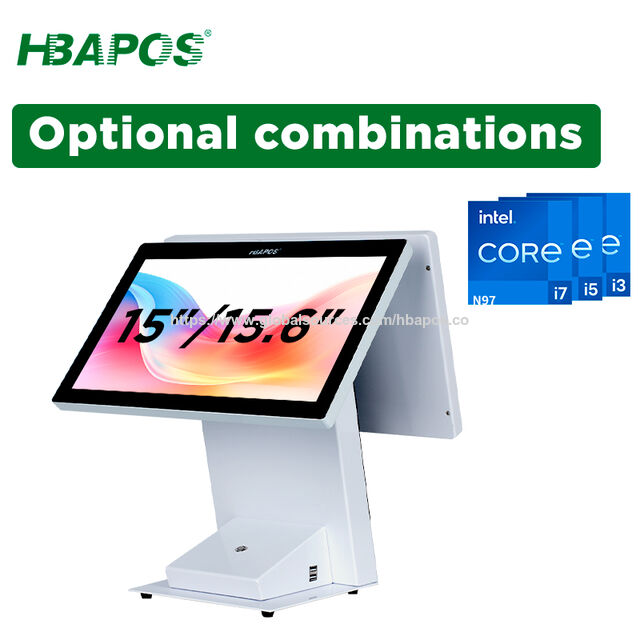 HBAPOS Q3 15,6 Zoll Kassenlade POS-System Lieferant, All-in-One-POS-Maschine mit Touchscreen und Gehäuse aus Aluminiumlegierung im Großhandel