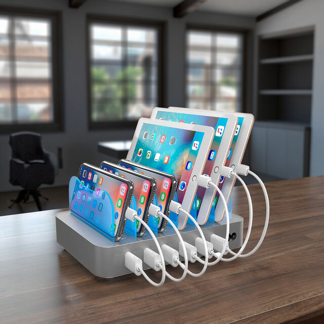 Estación de carga USB de escritorio inteligente portátil DC de alta velocidad para oficina en casa, 6 puertos, para aeropuertos y uso público for sale at factory direct price