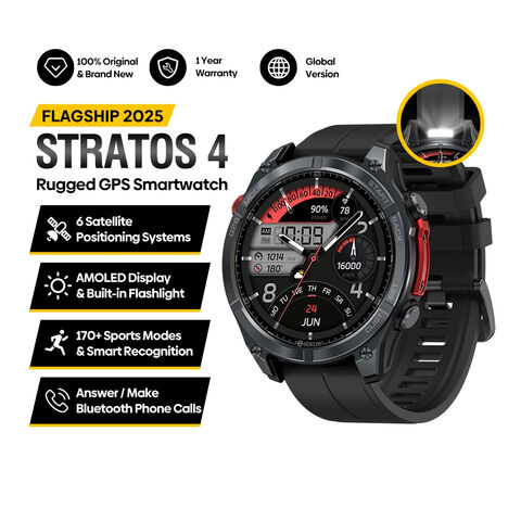 Zeblaze Stratos 4 Reloj Inteligente GPS con Pantalla AMOLED de 1.43'', GPS Integrado, Linterna, Altímetro Barométrico, Llamadas Bluetooth, 5 ATM