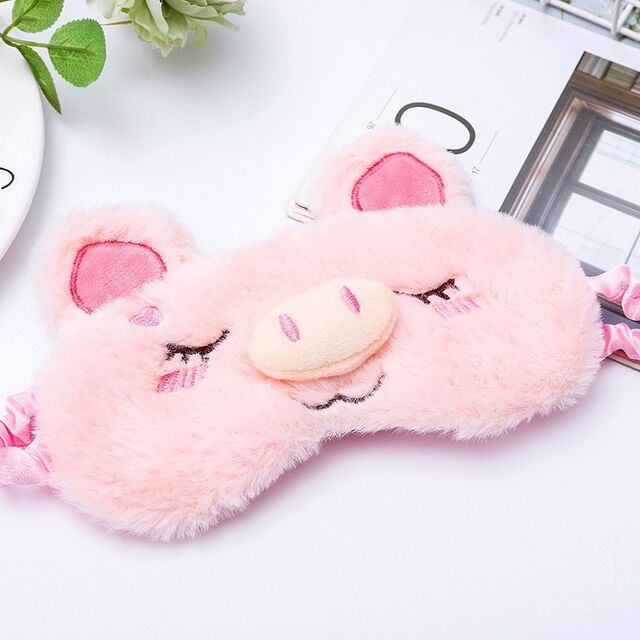 Nouveau Masque de Sommeil en Peluche Mignon Style Dessin Animé, Protection des Yeux, Design Créatif Anime, Masque de Glace Vente en Gros