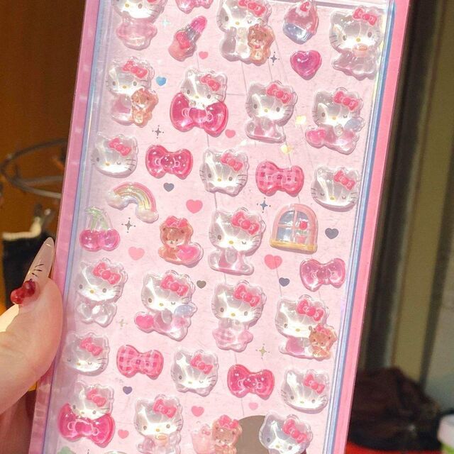 Pegatinas Decorativas de Metal Estampado con Diseño de Gato KT Edición Maternidad para Teléfono Móvil, Regalo Festivo Rojo - Acabado Brillante for sale at factory direct price