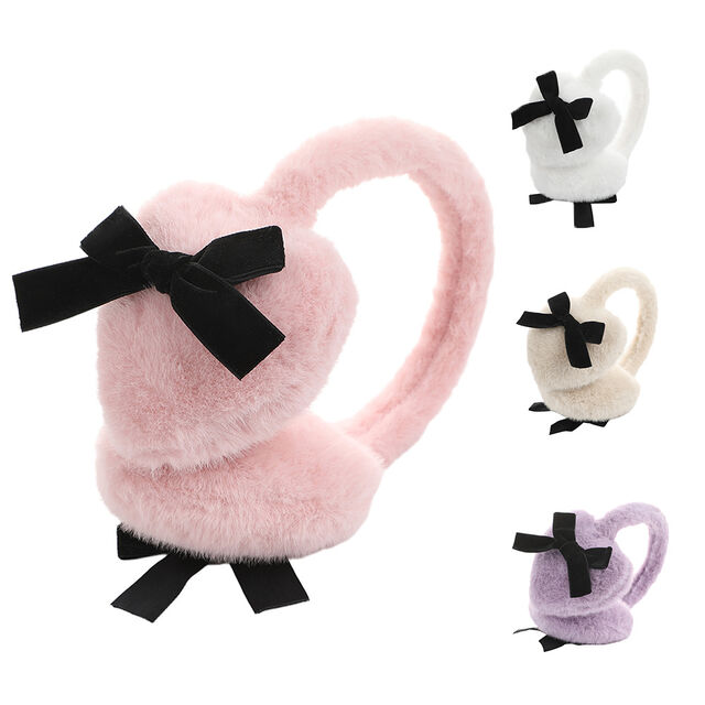 Orelhas de Pelúcia com Nó de Borboleta Quentes e Populares para Mulheres - Orelhas Grossas e Resistentes ao Frio para Estudantes, Ideais para Passeios e Manter o Calor for sale at factory direct price