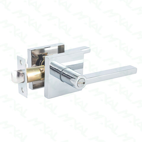 Ensemble de Serrure à Levier en Alliage de Zinc, Poignée de Porte en Nickel Satiné pour Chambre à Coucher, Quincaillerie de Sécurité Intérieure et de Confidentialité