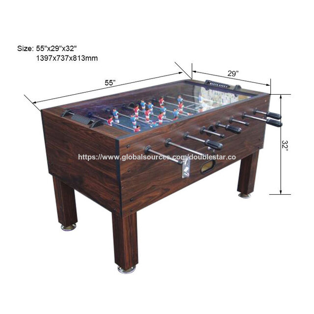 Mesa de Futebol de Botão Profissional com Moedeiro para Uso Comercial - MDF+PVC com Rolamentos, Inclui 2 Bolas