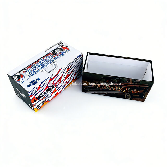 Benutzerdefinierte leere starre Geschenk-Souvenir-Verpackungsbox für Hot Rod Diecast-Automodelle mit bedrucktem Logo für Sammlerstücke