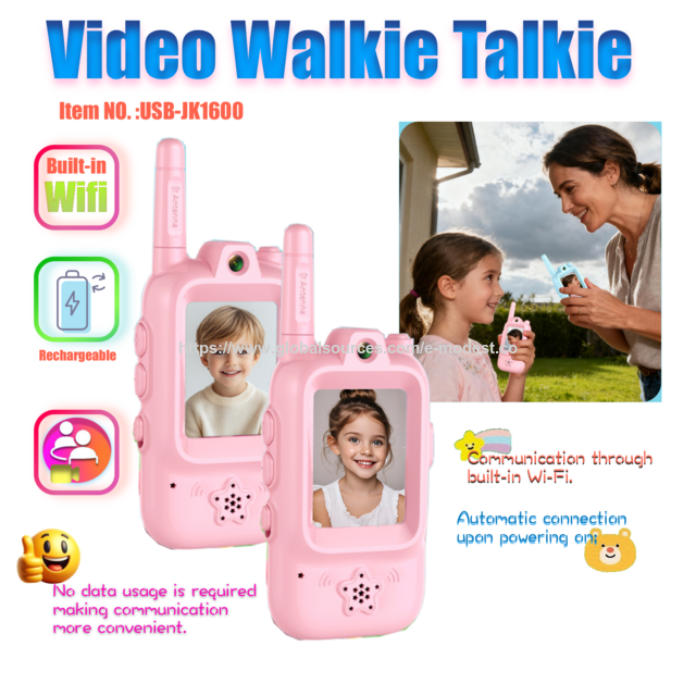 Walkie Talkie Inalámbrico y Recargable 2 en 1 con Video para Niños - Comunicación Bidireccional con Video for sale at factory direct price