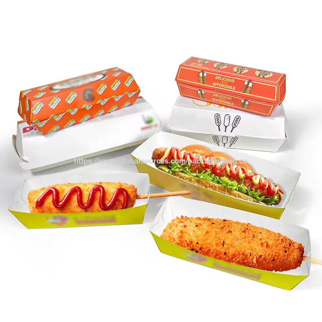 Caja de Papel Kraft Desechable a Prueba de Aceite con Logo Personalizado para Alimentos, Bandeja para Llevar Estilo Barco for sale at factory direct price