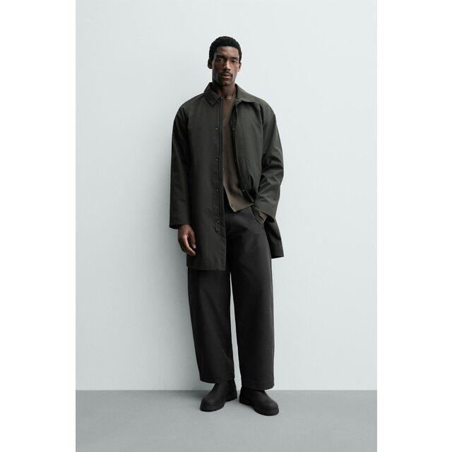 Maßgeschneiderter Großhandel, hochwertige, schlichte lange Trenchcoats für Herren, perfekt passend zu weiten, geraden Hosen for sale at factory direct price