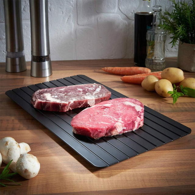 Große Auftauplatte aus Aluminium für Fleisch - Schnelles, umweltfreundliches Auftauen für die Heimküche
